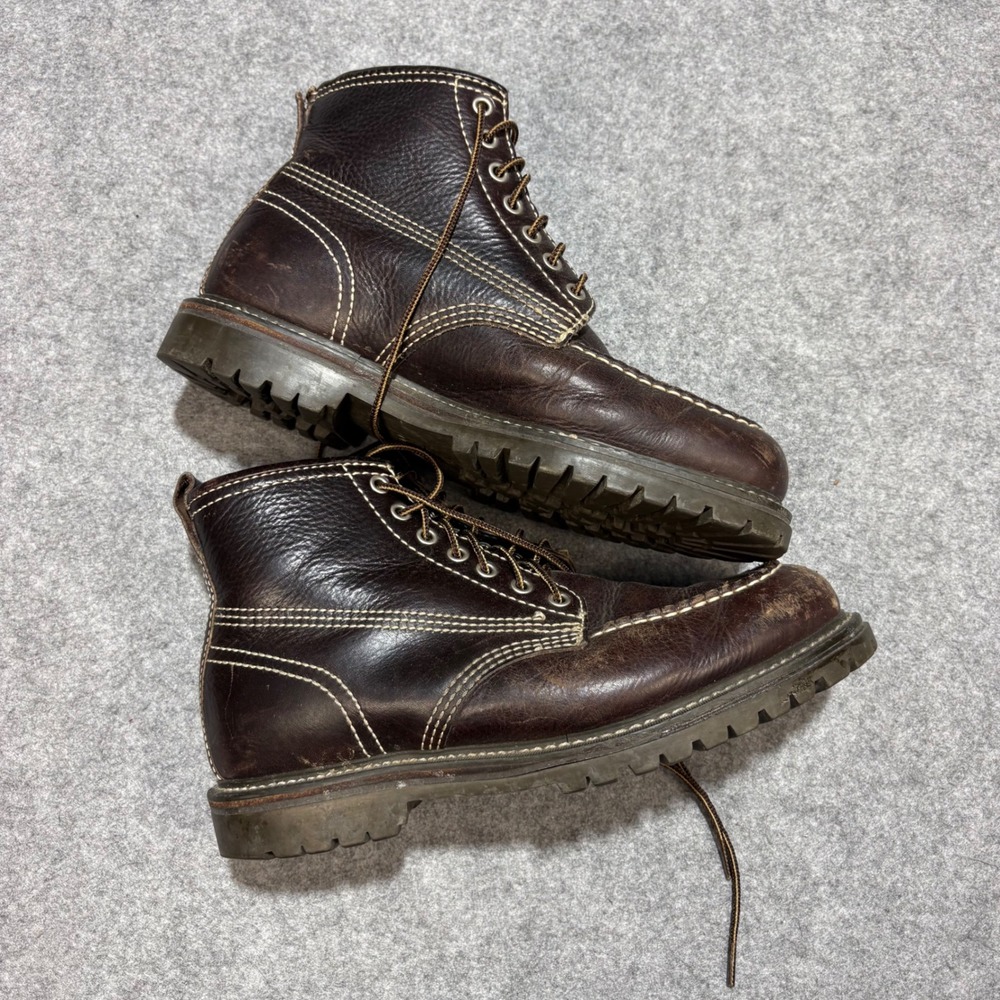 LL Bean Mens Katahdin Iron Works Engineer Boots Brown Leather 10.5 M 0TB17